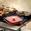 Elegant Household Kitchen Square Enamel Cast Iron Grill Pan