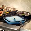 Elegant Household Kitchen Square Enamel Cast Iron Grill Pan