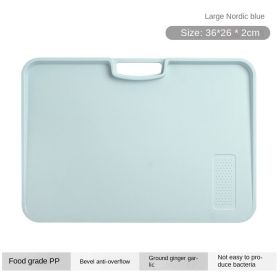 Xiangfei kitchen utensils; double-sided cutting board set; creative products; plastic chopping board; household plastic chopping board (Specifications: Large size chopping board Nordic blue - without glue, shape: square)