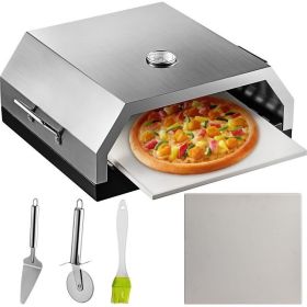 Family Traveling And Party Outdoor Camp Portable Stainless Steel Pizza Oven With Kit (Color: Silver, size: 12")