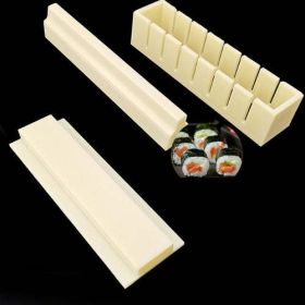 Iyounice 11pcs/set Sushi Maker Equipment Kit; japanese Rice Ball Cake (Color: White)